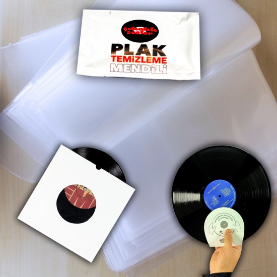 45'lik (7") Başlangıç Koruma Naylonu ve Zarf seti